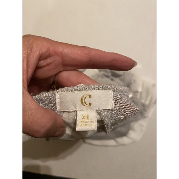 C Label Apparel Womens Sweater Sz L Gray Long sleeve Attached Blouse - Picture 4 of 4